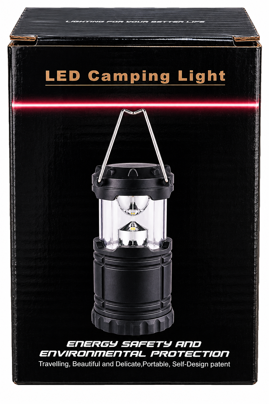 Lampă LED Camping Telescopică – 1W, 60 lm, 3×AA, Mâner pentru Agățare