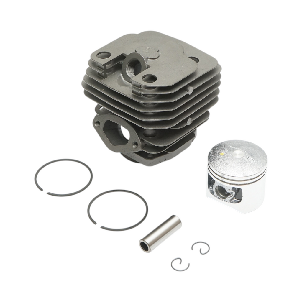 Set Motor Drujbă 43 mm – Cilindru, Piston, Segmenți, Bolț și Siguranțe