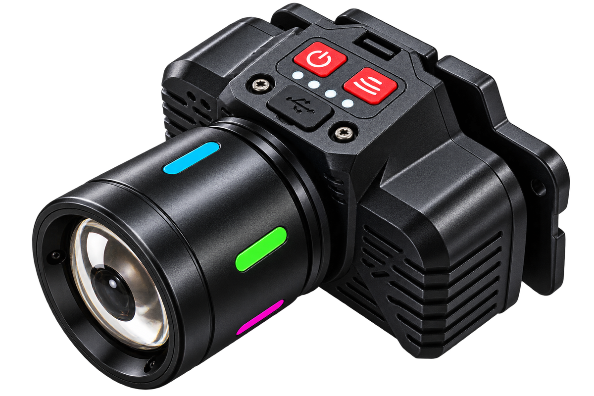Lanternă Frontală LED KX-003 cu Senzor de Mișcare, Lumină Aproape/Distanță – Cod 5425