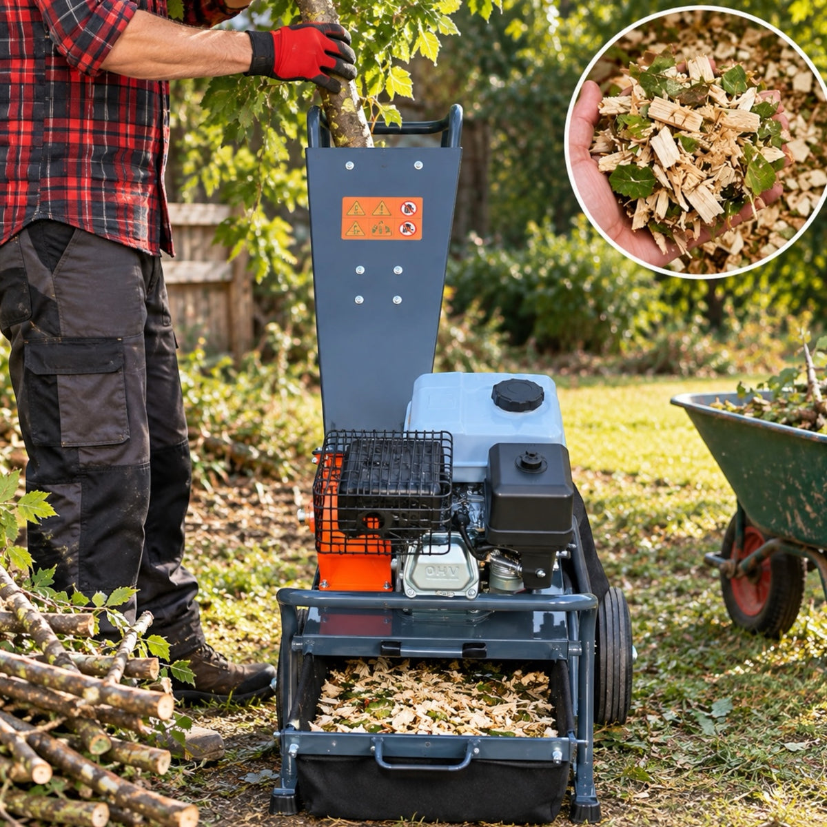 Tocător de Crengi Vertical Wolfson Imperio 8 CP, Motor 212 cm³, Diametru Maxim 50 mm, cu Sac Colector – WF50087