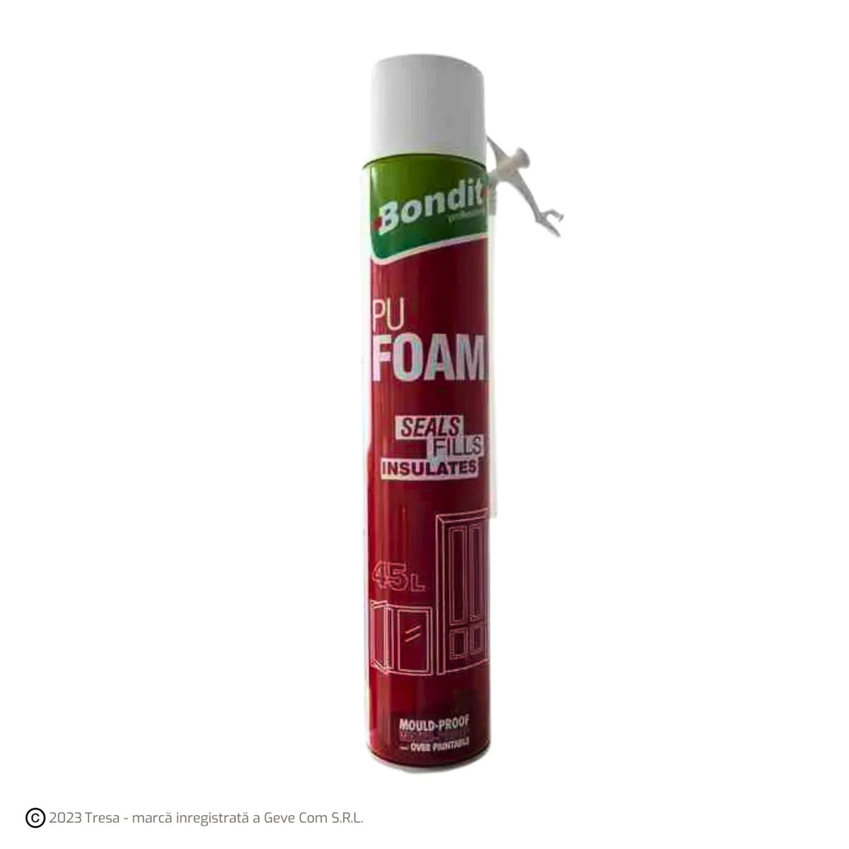 Spumă Poliuretanică Bondit PU Foam cu Pai, 750 ml – Pentru Umplere, Etanșare și Izolare