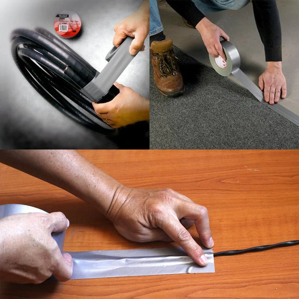 Bandă Adezivă Pânzată Gri (Duct Tape) pentru Reparații și Fixare