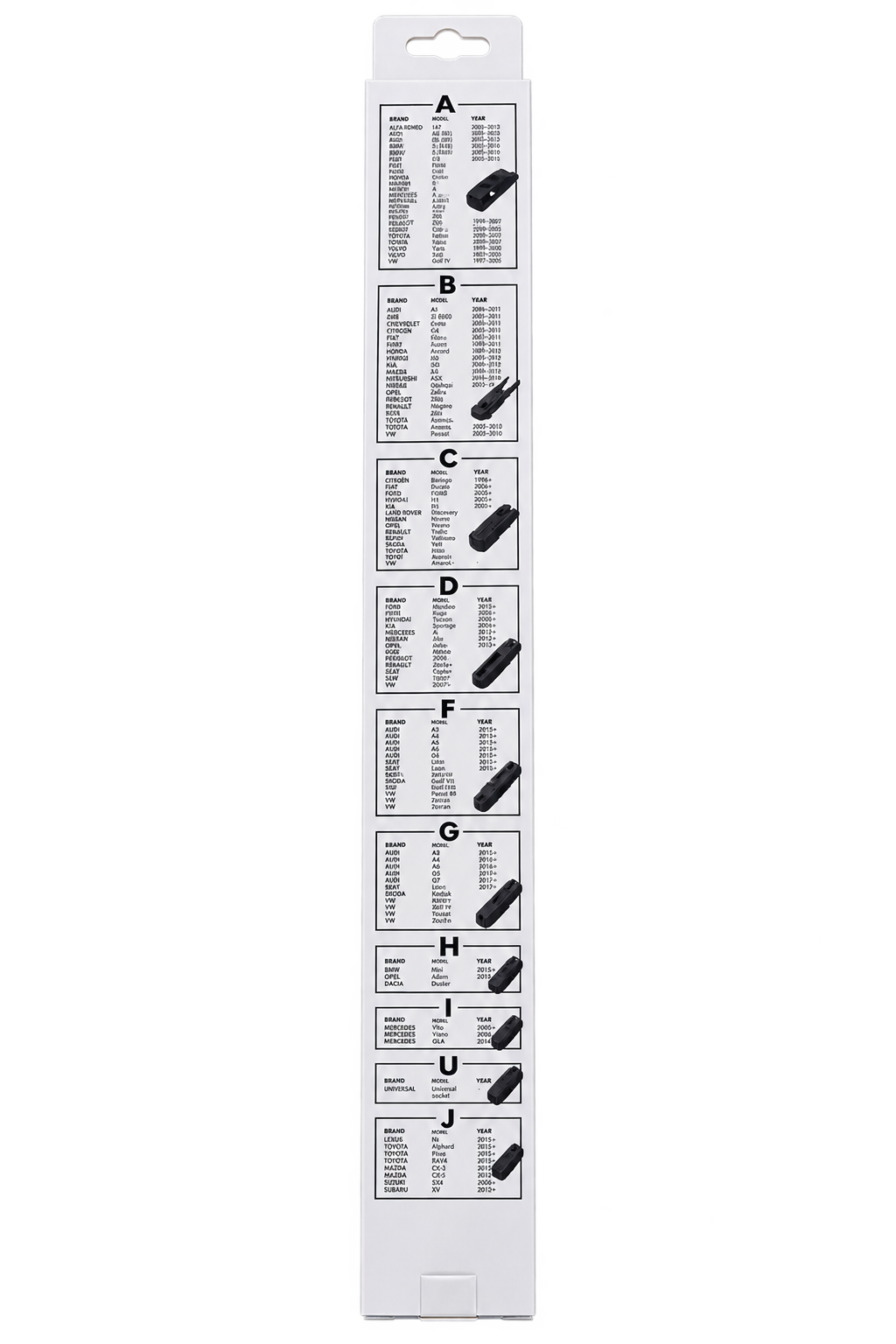 Ștergător Auto GMAX 22” / 550 mm – Lamă Parbriz cu 10 Adaptoare