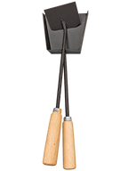 Set Accesorii Sobă – Făraș și Vătrai Negre, cu Mânere din Lemn, Coadă 44 cm