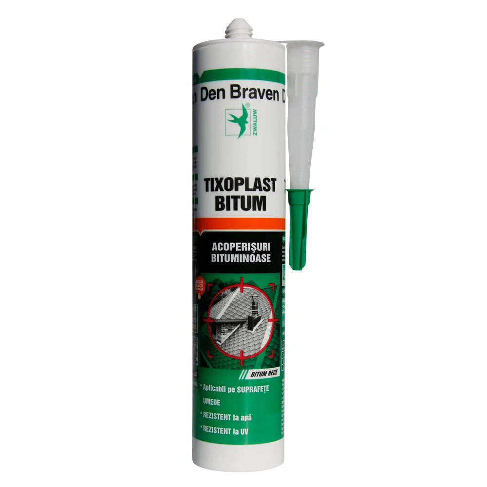 Tixoplast Bitum Den Braven 280 ml – Etanșant Bituminos pentru Acoperișuri și Reparații de Urgență