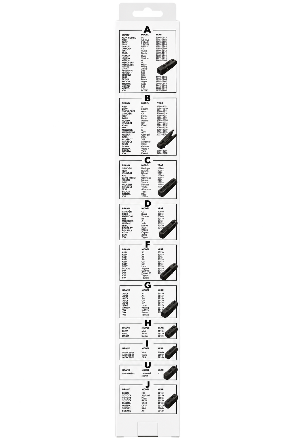 Ștergător Auto GMAX 21” / 530 mm – Lamă Parbriz cu 10 Adaptoare