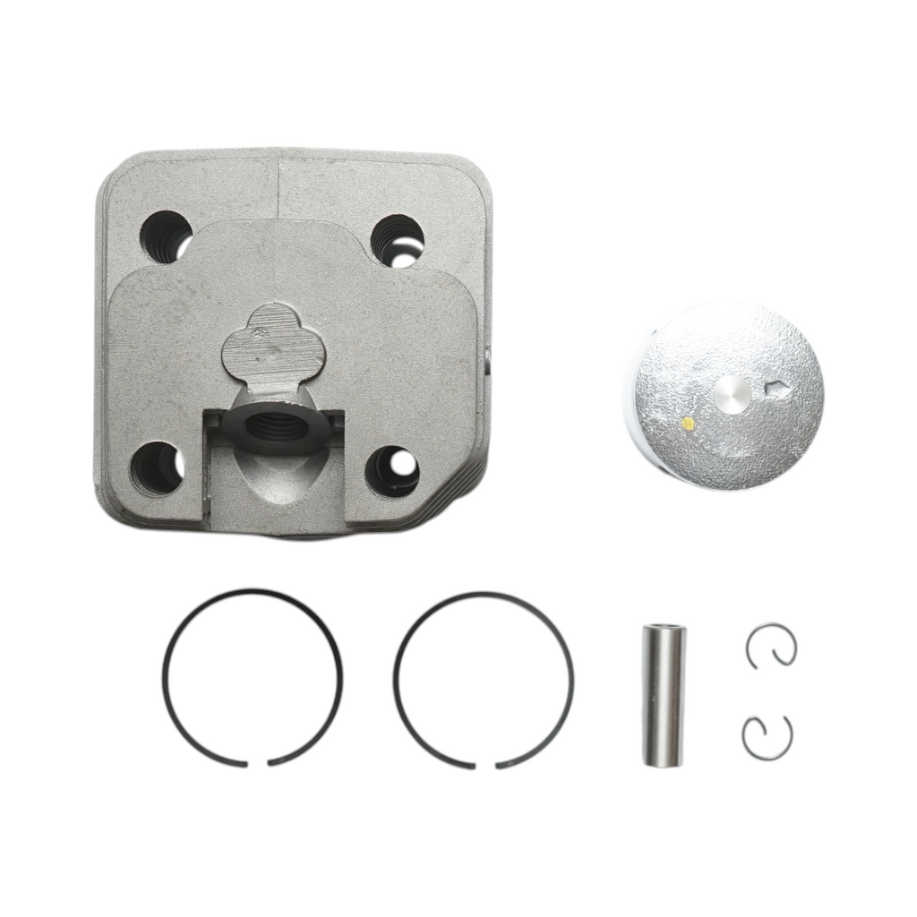 Set Motor Drujbă 43 mm – Cilindru, Piston, Segmenți, Bolț și Siguranțe