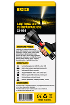 Lanternă LED Reîncărcabilă ZJ-05 cu USB și Lumină Laterală COB