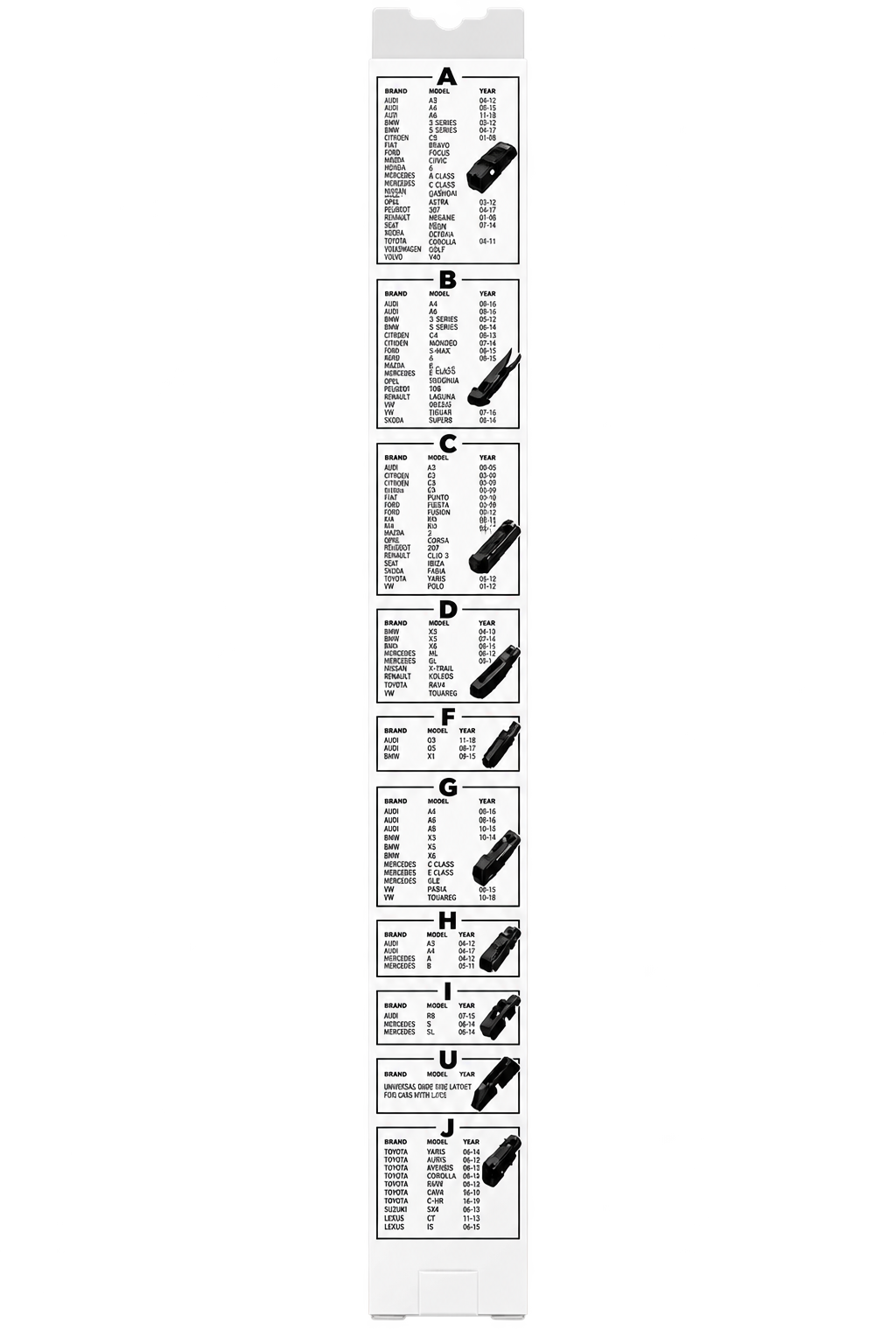 Ștergător Auto GMAX 19” / 480 mm – Lamă Parbriz cu 10 Adaptoare