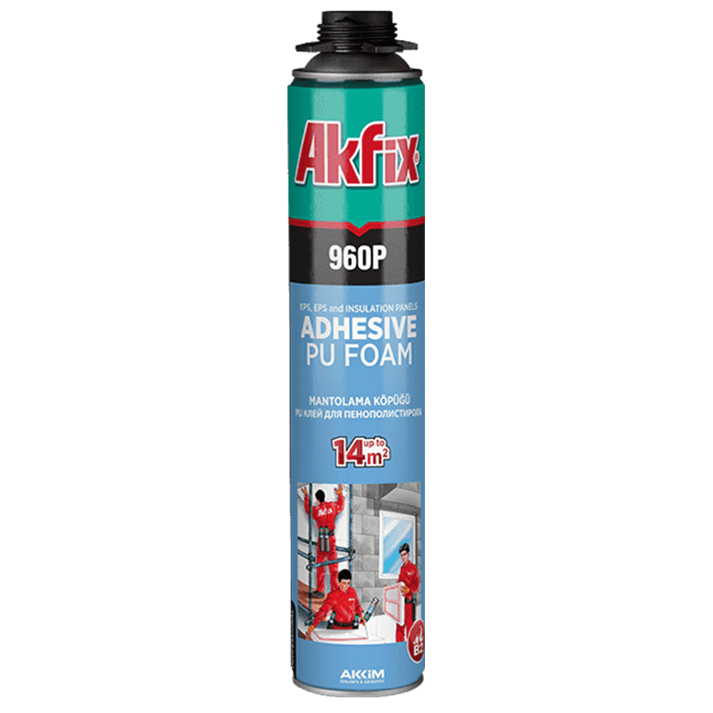 Spumă Adezivă pentru Polistiren Akfix 960P, Aplicare cu Pistol, 850 g – Pentru Lipirea Plăcilor EPS și XPS
