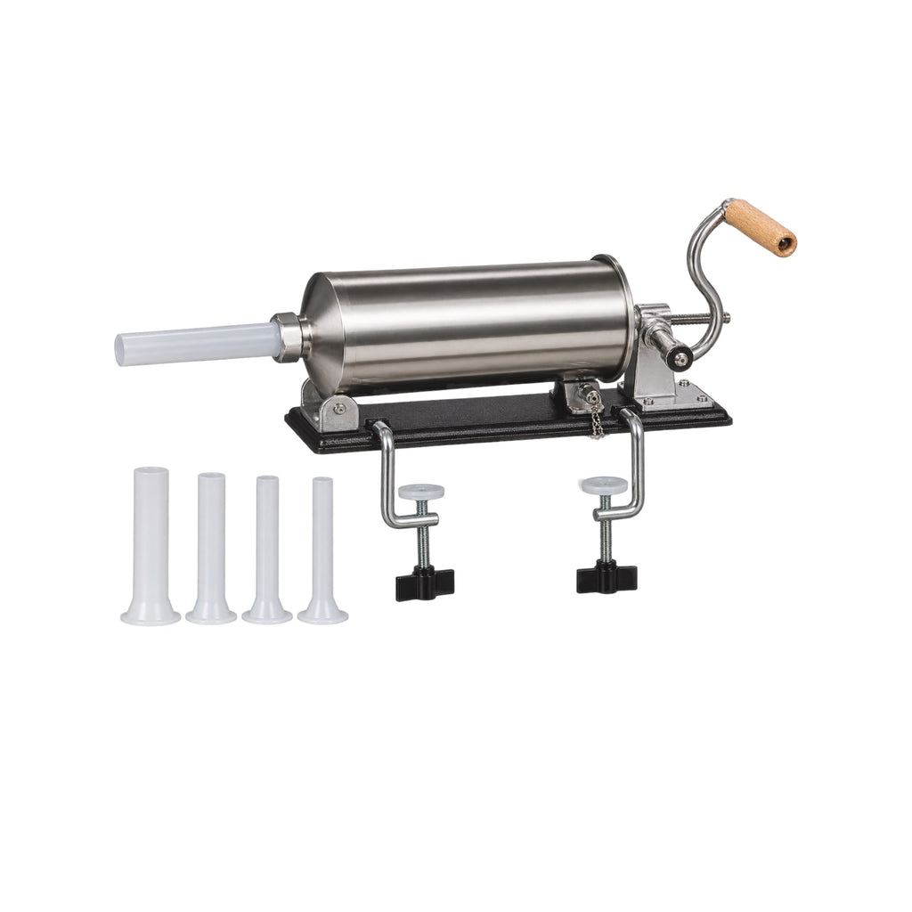 Mașină Manuală de Umplut Cârnați GEO-LUX, Inox, Capacitate 4 kg, 4 Pâlnii Incluse