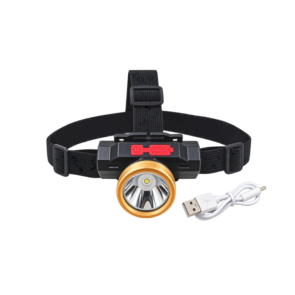 Lanternă Frontală LED Reîncărcabilă cu Acumulator și Cablu USB – Cod 2855