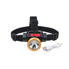 Lanternă Frontală LED Reîncărcabilă cu Acumulator și Cablu USB – Cod 2855