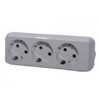 Cap Prelungitor 3 Prize Schuko cu Placă Ceramică – 16A, 230V, Alb