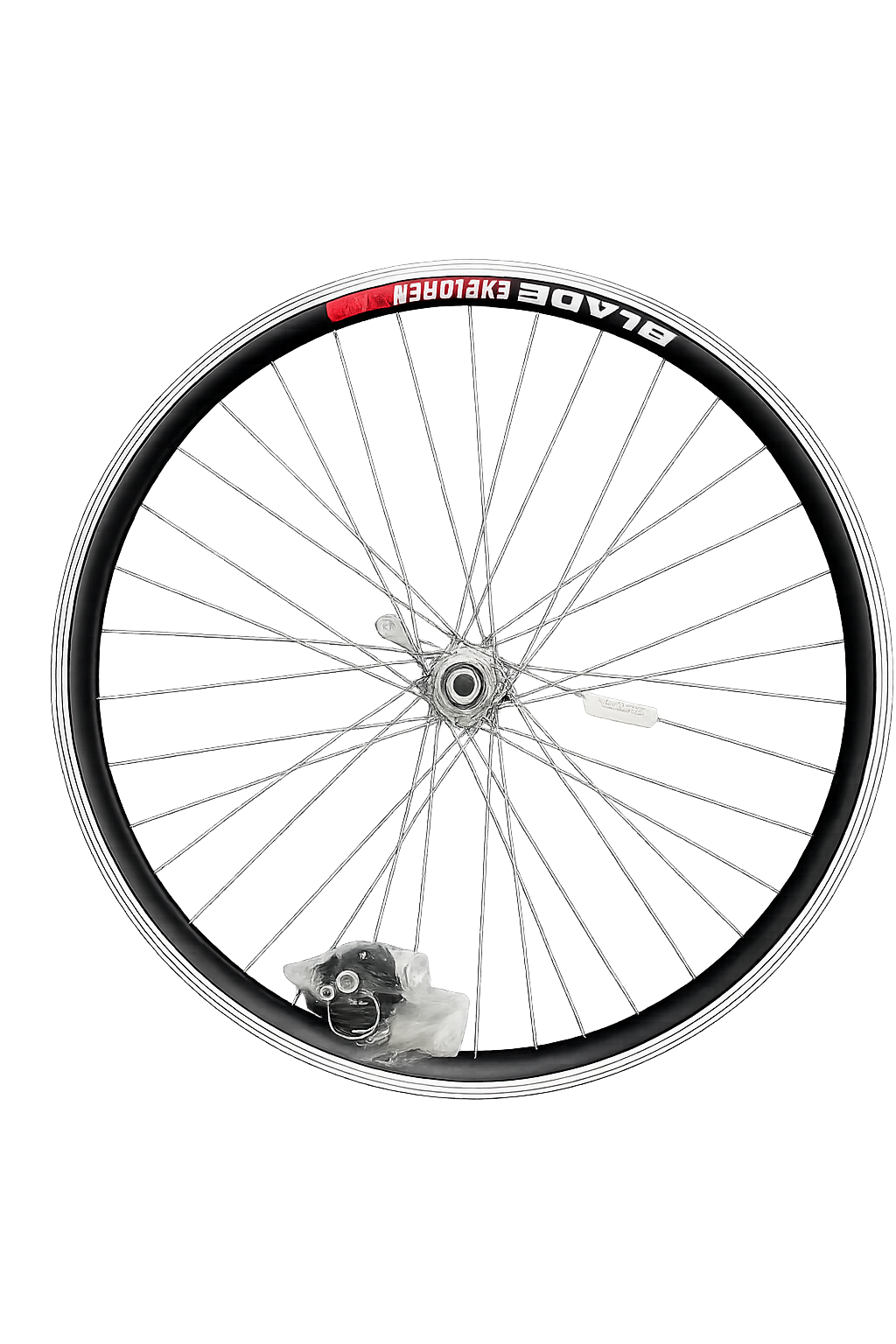 Roată Spate Bicicletă 28" cu Butuc China, Jantă Aluminiu Dublă, Complet Echipată