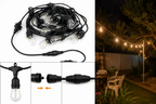 Ghirlandă Luminoasă Exterior 10 m cu 20 Becuri LED E27 Incluse – Conectabilă, IP65
