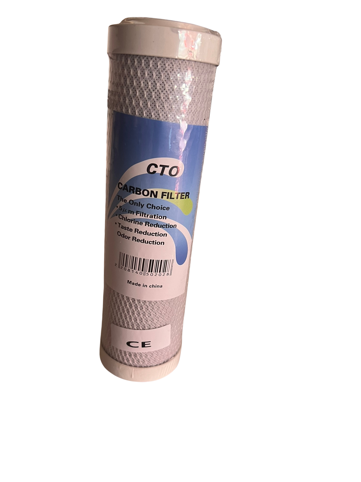 Cartuș Filtru de Apă CTO cu Cărbune Activ – 10", Filtrare 5 Microni, Reducere Clor, Gust și Miros