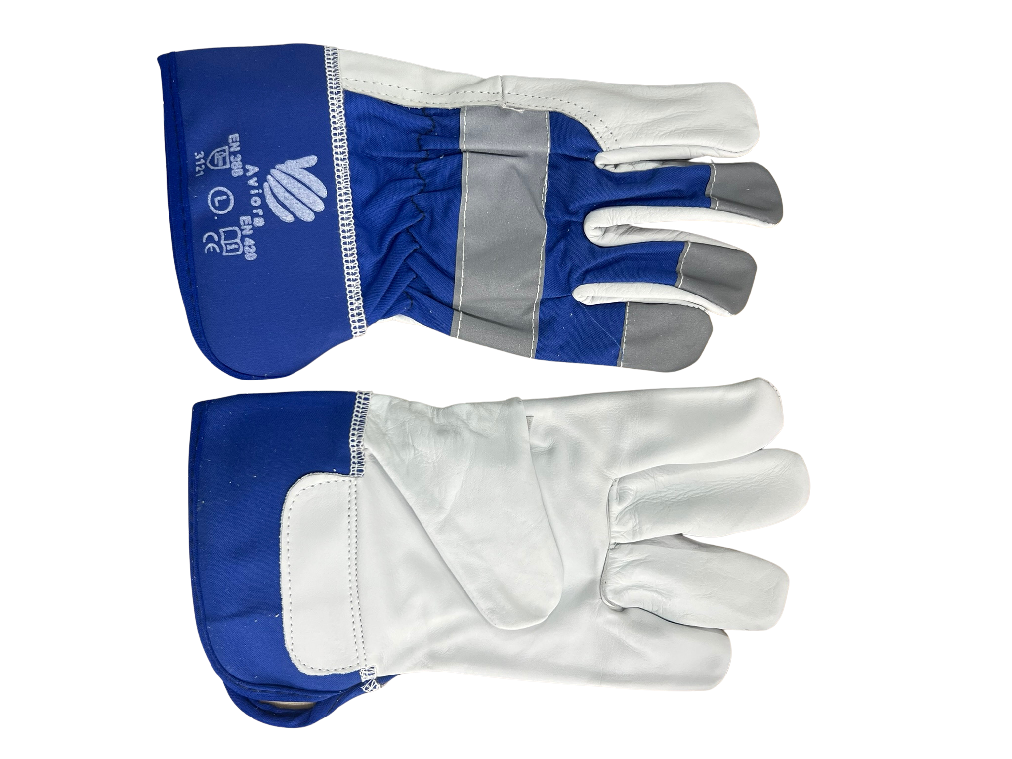 Mănuși Palmare de Protecție din Piele LUX COLOR Set 12 buc