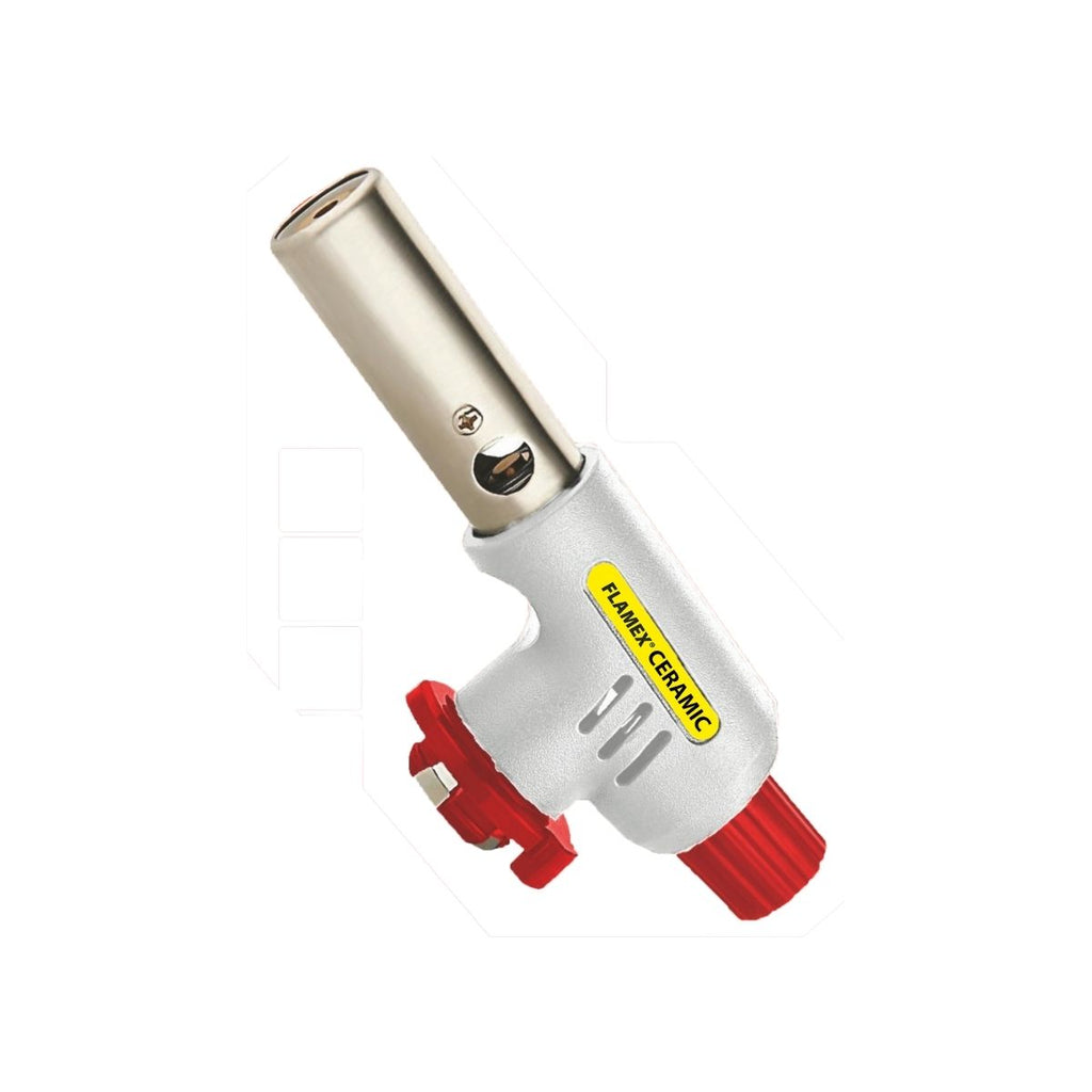 Cap Lampă / Arzător Ceramic FLAMEX Alb pentru Butelie Gaz 227 g, cu Aprindere Piezo