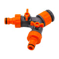 Adaptor Tip Y cu 2 Robineți Ermetiq 1/2"–3/4" F – 2 x Cuplă Rapidă M