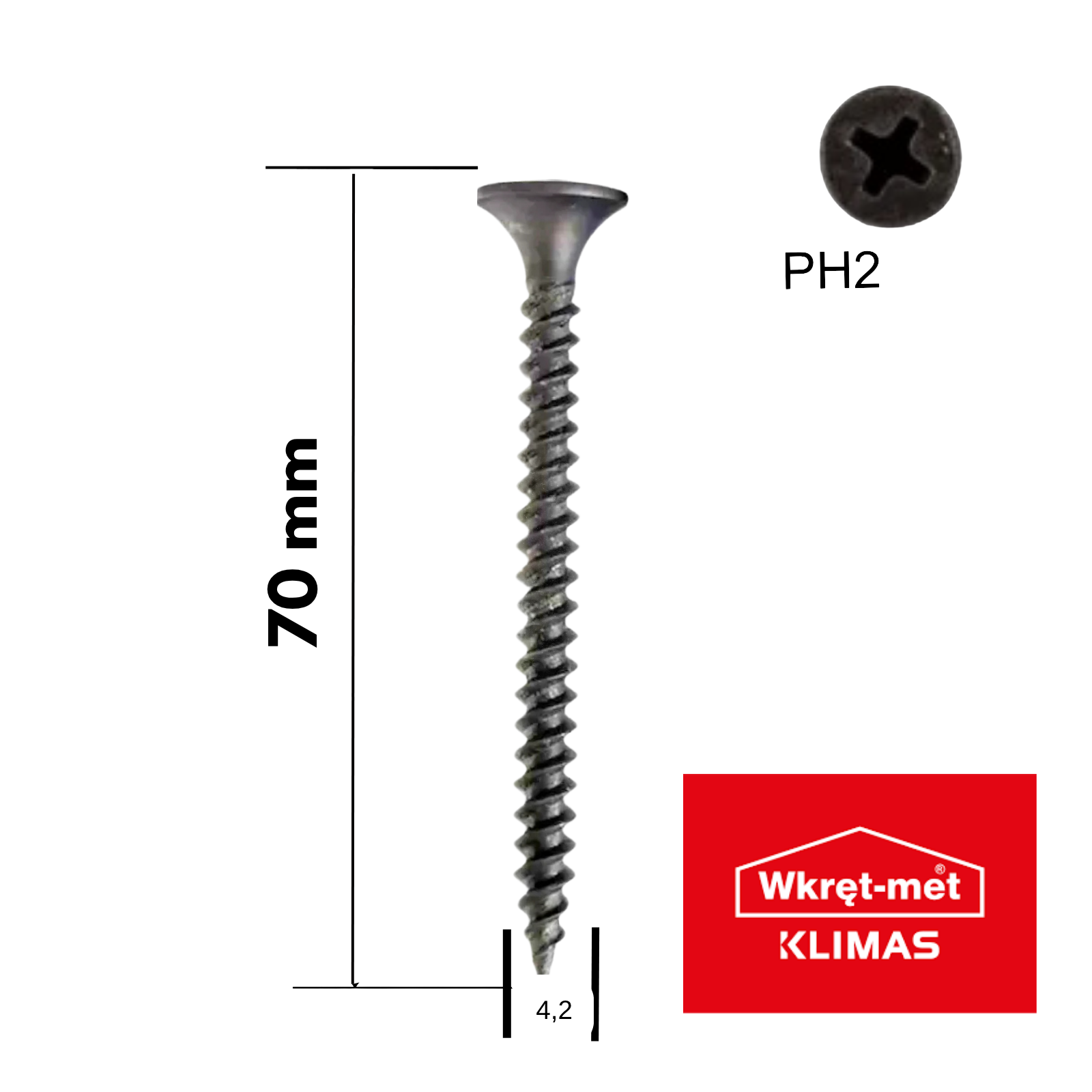 Negrese Metal 70 mm 250 buc