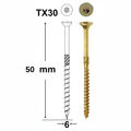Șurub Dulgherie pentru PAL și Lemn Tors 6×50 mm – 200 Bucăți, Cap Înecat