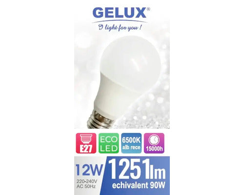 Bec LED Gelux 12W E27 – Iluminare Eficientă și Consum Redus