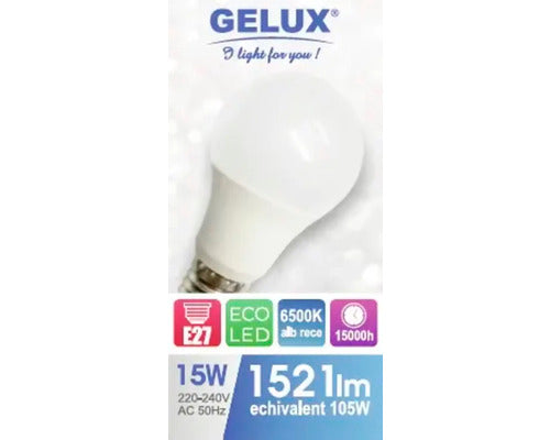 Bec LED Gelux 15W E27 – Iluminare Economică pentru Locuință și Birou