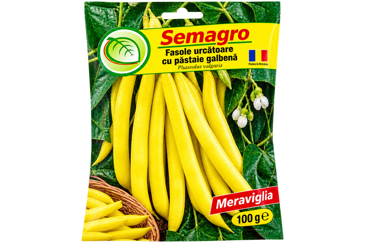 Semințe Fasole Urcătoare cu Păstaie Galbenă Meraviglia Semagro – 100 g