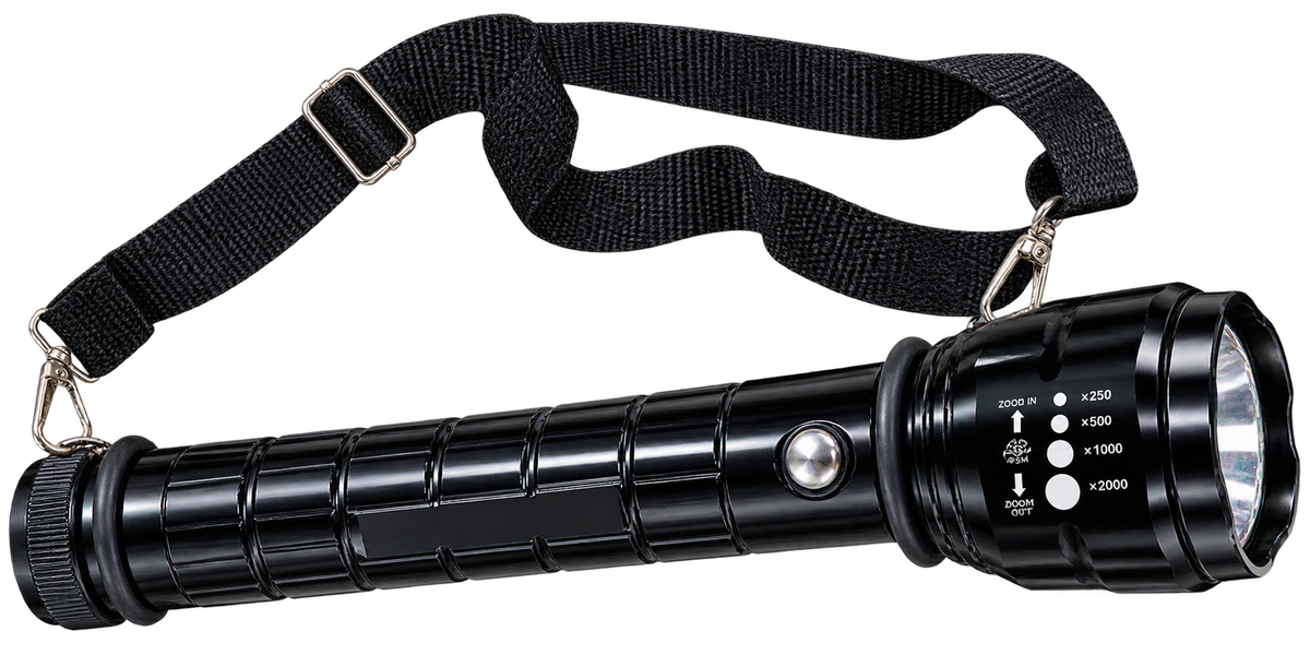 Lanternă LED cu Zoom, Busolă Integrată și Curea de Umăr – Cod 3*R20