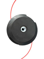Cap motocoasă tambur universal Ø12.5 cm – buton metalic, negru-portocaliu, 500g, M10 x 1.25mm