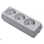 Cap Prelungitor 3 Prize Schuko cu Placă Ceramică – 16A, 230V, Alb