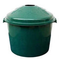 Coș Verde pentru Damigeană 50–55 Litri din Plastic Rezistent cu Capac