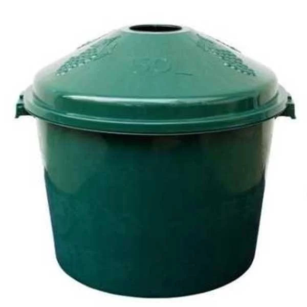 Coș Verde pentru Damigeană 50–55 Litri din Plastic Rezistent cu Capac