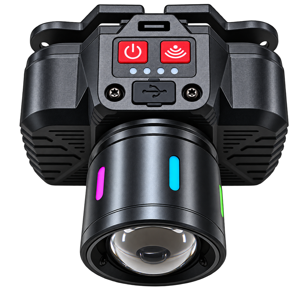 Lanternă Frontală LED KX-003 cu Senzor de Mișcare, Lumină Aproape/Distanță – Cod 5425