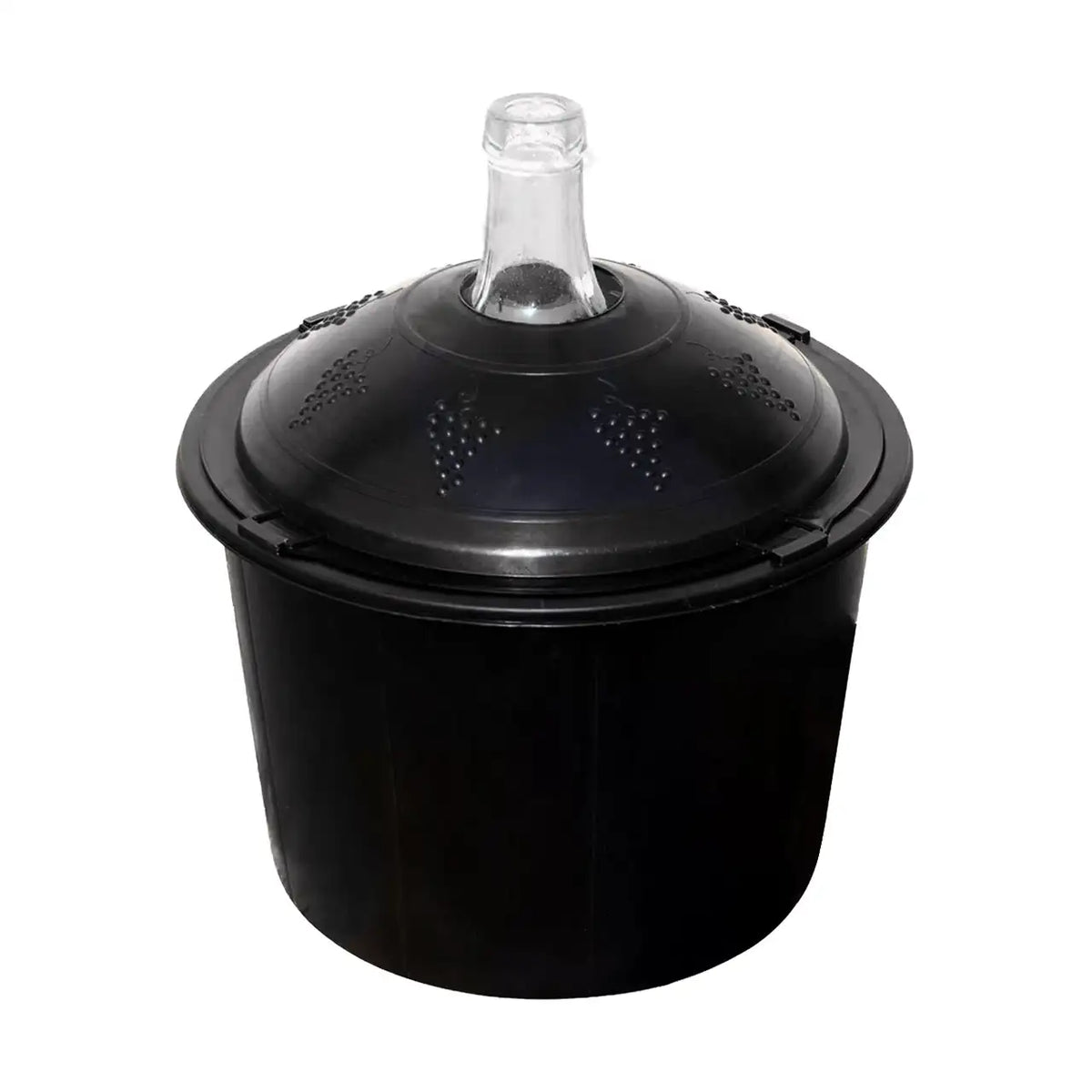Coș Negru pentru Damigeană 50–55 Litri din Plastic Rezistent cu Capac