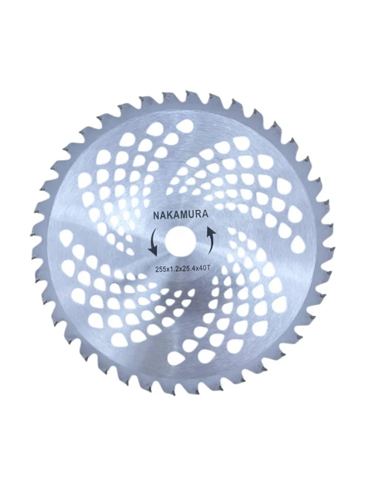 Disc 255mm, ondulat, concav cu 40 dinti vidia, pentru motocoasa, 1.2mm grosime