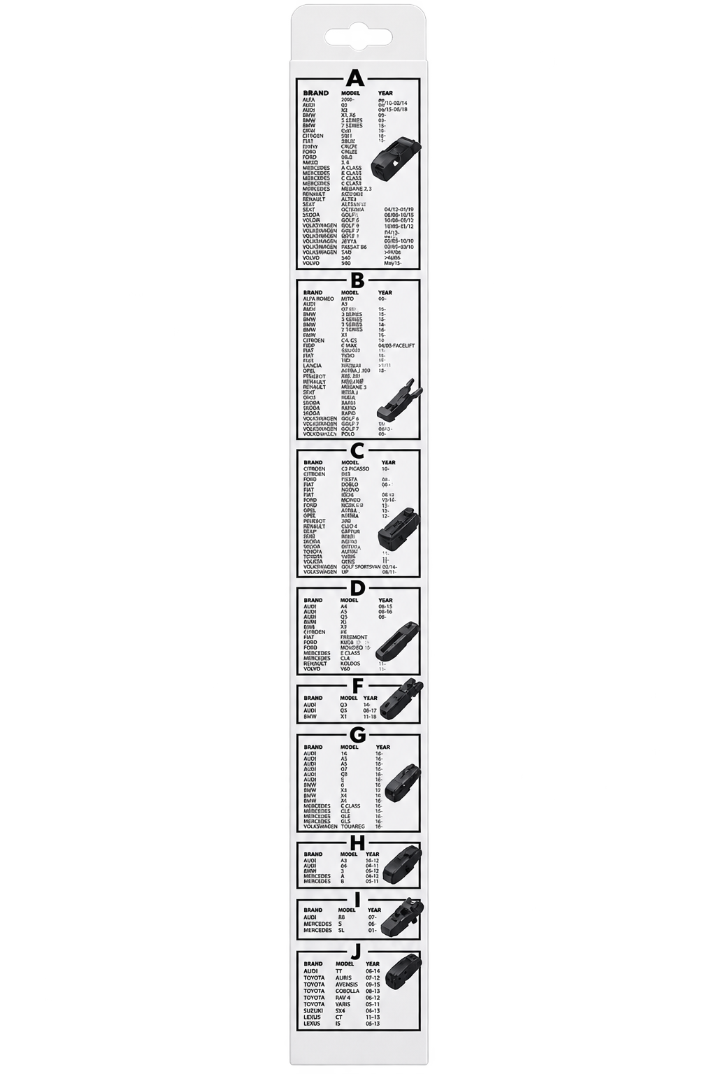 Ștergător Auto GMAX 16” / 400 mm – Lamă Ștergător Parbriz cu 10 Adaptoare