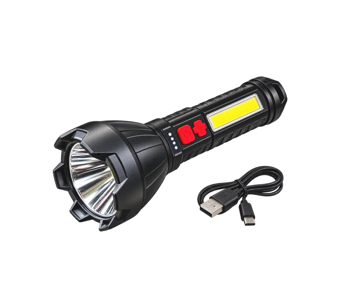 Lanternă LED Reîncărcabilă ZJ-05 cu USB și Lumină Laterală COB