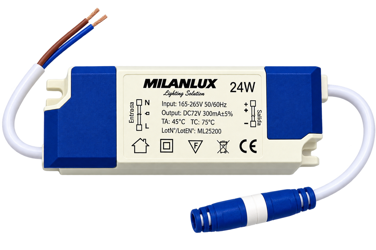 Panel LED Aplicat Milanlux 24W, Pătrat, Frameless, 6500K, cu Driver Inclus