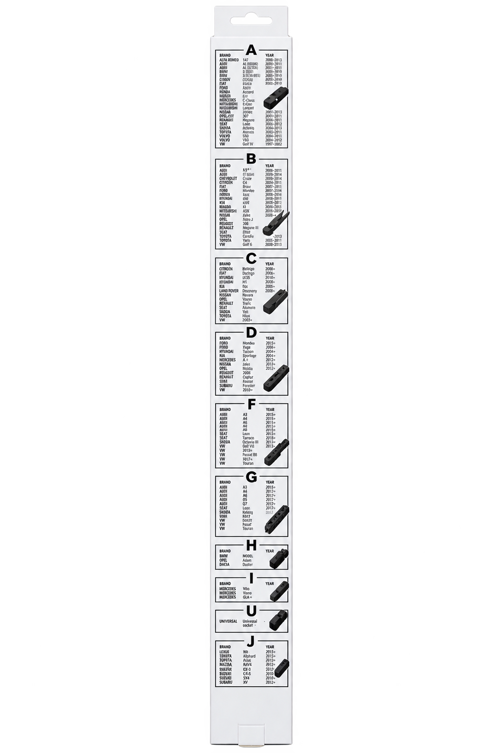 Ștergător auto GMAX 28” / 700 mm – cu 10 adaptoare, compatibilitate universală