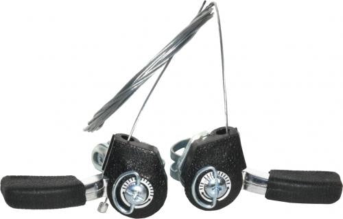 Schimbător de Viteze Bicicletă Tip Manetă Metalică – Set Stânga/Dreapta cu Cabluri Incluse
