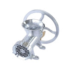 Mașină Manuală de Tocat Carne Nr. 32 – Aluminiu, Roată Ø26,5 cm, Mâner din Lemn