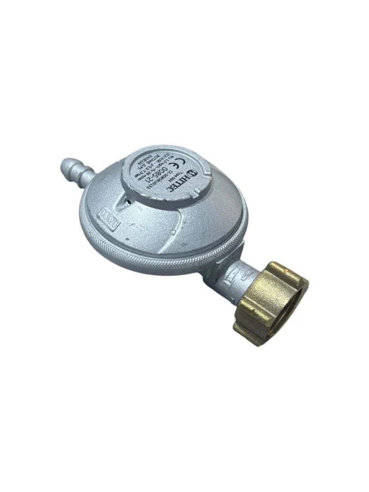 Regulator Presiune Gaz pentru Butelie 28 mbar – Ceas Butelie Gri cu Racord pentru Furtun