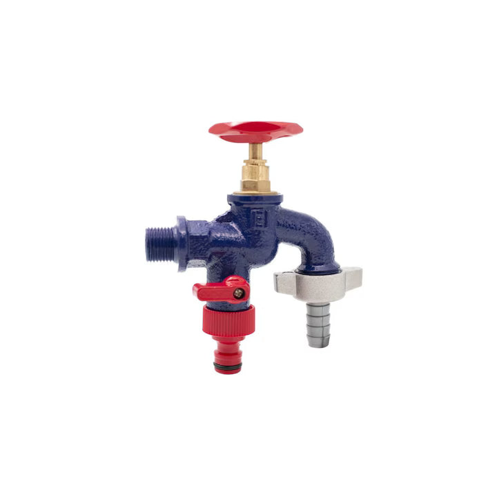 Robinet Fontă Dublu Serviciu 3/4" Ermetiq – cu Două Ieșiri