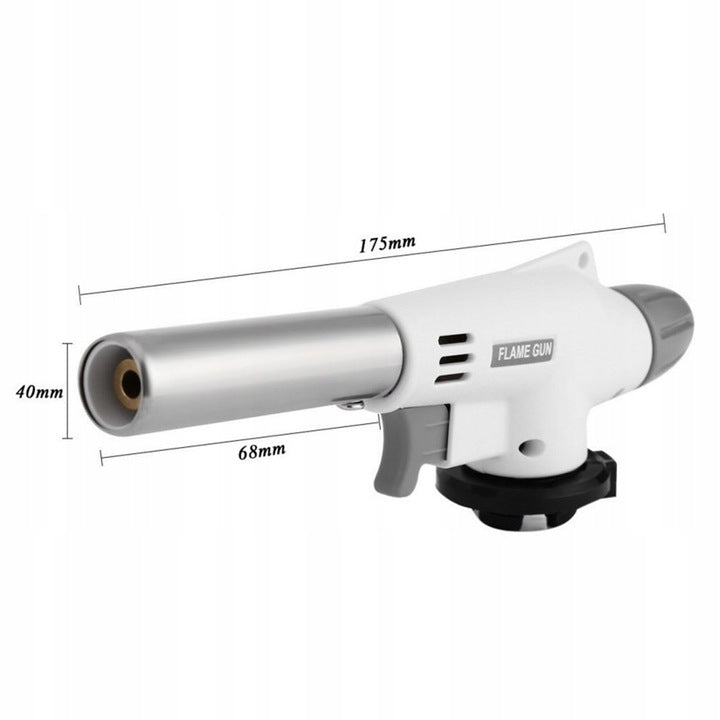 Cap Lampă / Arzător Gaz FLAMEX Alb cu Aprindere Piezo pentru Butelie 227 g