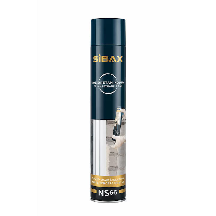 Spumă Poliuretanică Sibax NS66 Universală, 750 ml – Pentru Umplere, Etanșare și Izolare