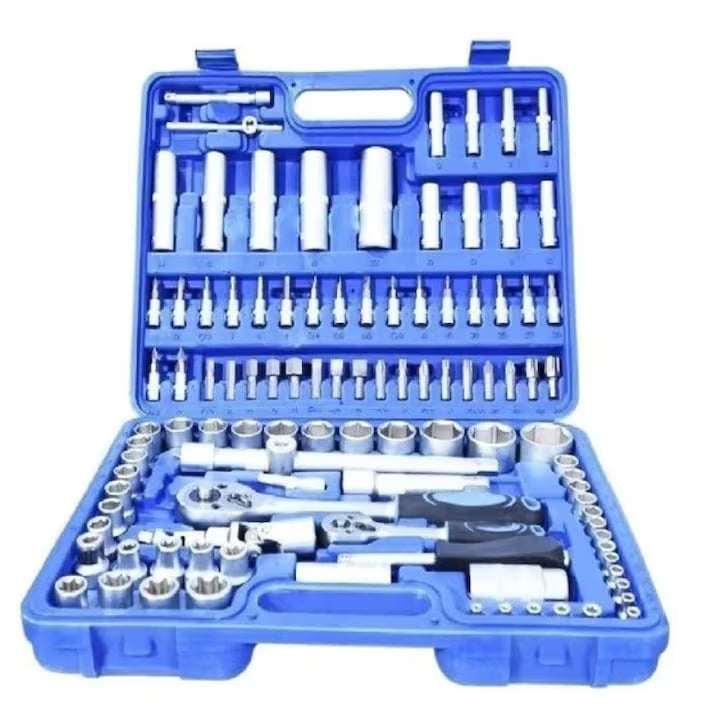 Trusă Chei Tubulare 108 Piese – 1/4" și 1/2", Oțel Crom-Vanadiu
