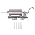 Mașină Manuală de Umplut Cârnați Orizontală 3 kg din Inox – 4 Pâlnii Incluse