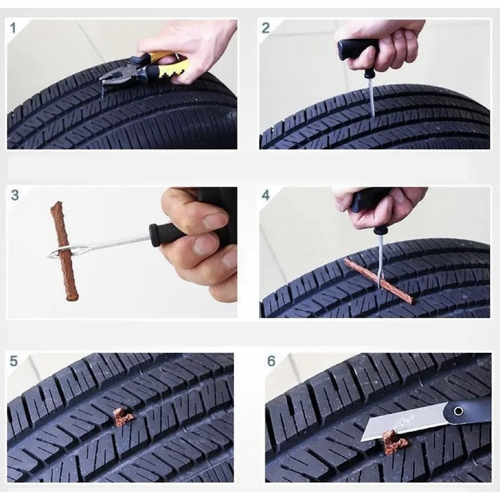 Set Vulcanizare pentru Anvelope – Kit Reparație Pană Roți Auto, Moto și Bicicletă